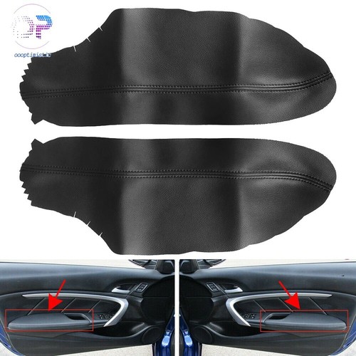 Fit For 2008-2012 Honda Accord Coupe Black Armrest Cover Front Door Panels - Foto 2 di 9