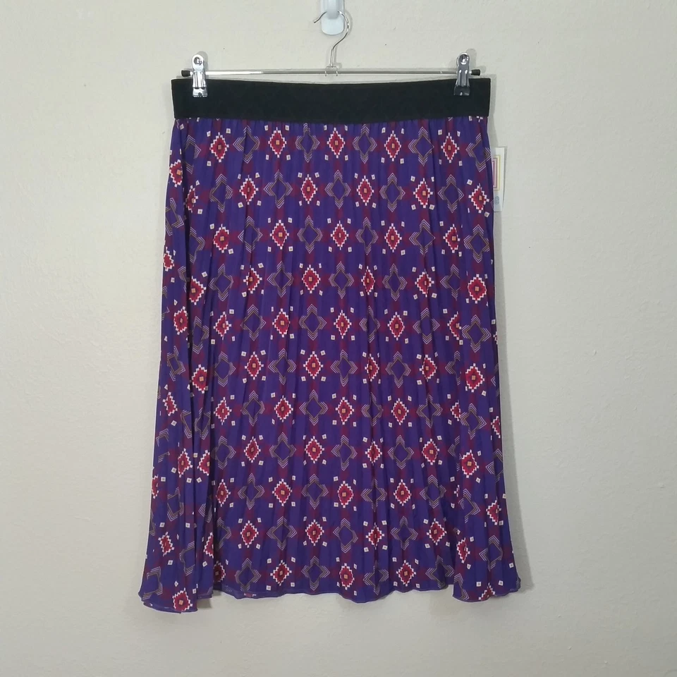 Плиссированная юбка Lularoe Jill XL фиолетовый юго-западный геометрический аккордеон - Изображение 2 из 4