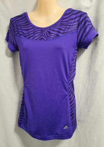 Adidas Purple Short Sleeve Fitness Active Wear Exercise Top Size US XS / UK XS