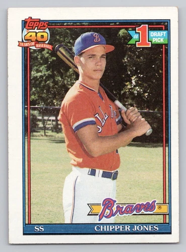 1991 Topps 333 Chipper Jones Rc Rookie Braves Atlanta Card Hof