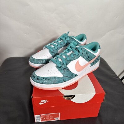 Size 13 - Nike Dunk Low Washed Teal Snakeskin