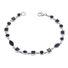 Granat Twilight Treasures Verstellbares Armband aus 925er Sterlingsilber