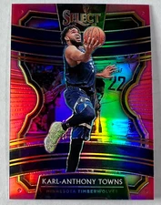 KARL ANTHONY TOWNS 2019-20 Select Pink Prizm Concourse /10 SSP 