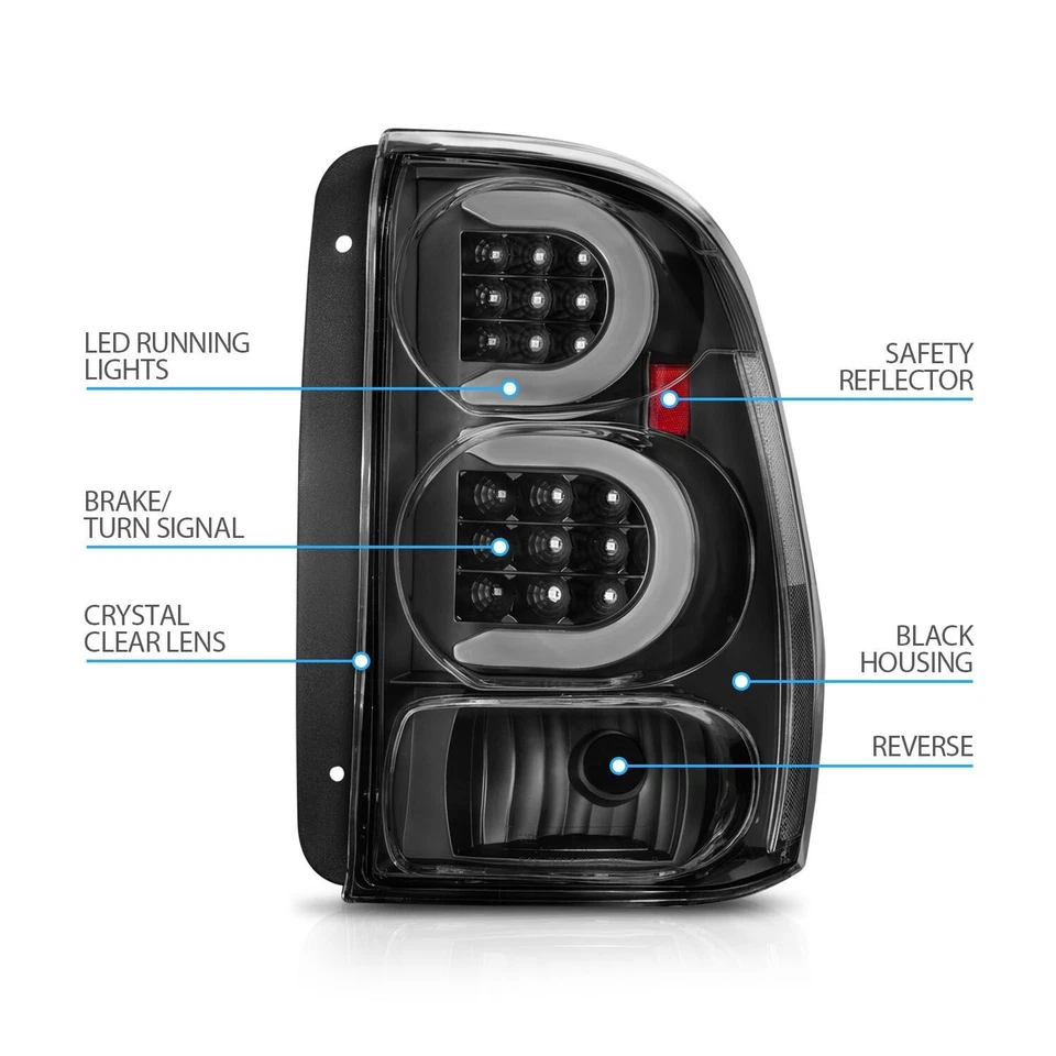 APTO PARA CHEVY TRAILBLAZER 2002-2009 LUZ TRASERA LED NEGRO NUEVO PAR Foto 3 de 4