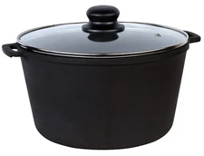 6.3qt Maysternya Cast Iron Stockpot with Glass Lid Stock Pot Cooking Pot Ukraine