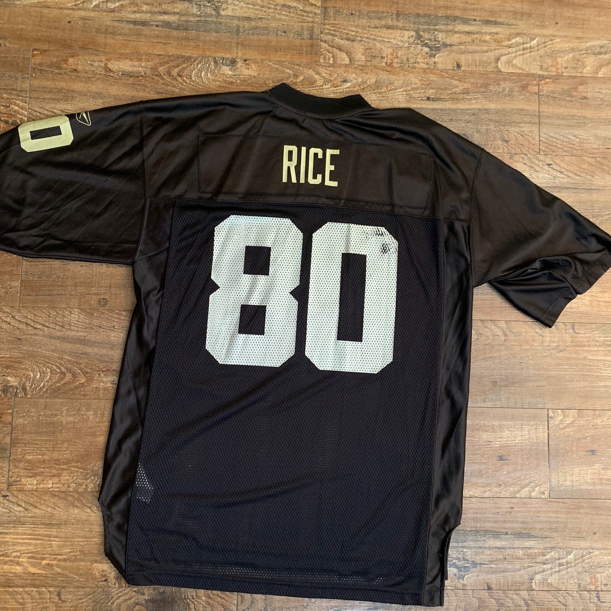 Reebok製 オークランド・レイダース 80番 ライス ユニフォーム Vintage Jerry Rice Oakland Raiders 80 Black Jersey Size