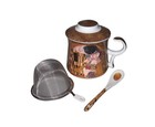 New Fine Bone China The Kiss-Klimt Coffee Mug w. Cove r& Strainer & Spoon