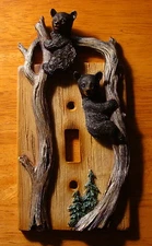 BLACK BEAR CUB SINGLE TOGGLE LIGHT SWITCH WALL PLATE COVER Cabin Lodge Decor NEW