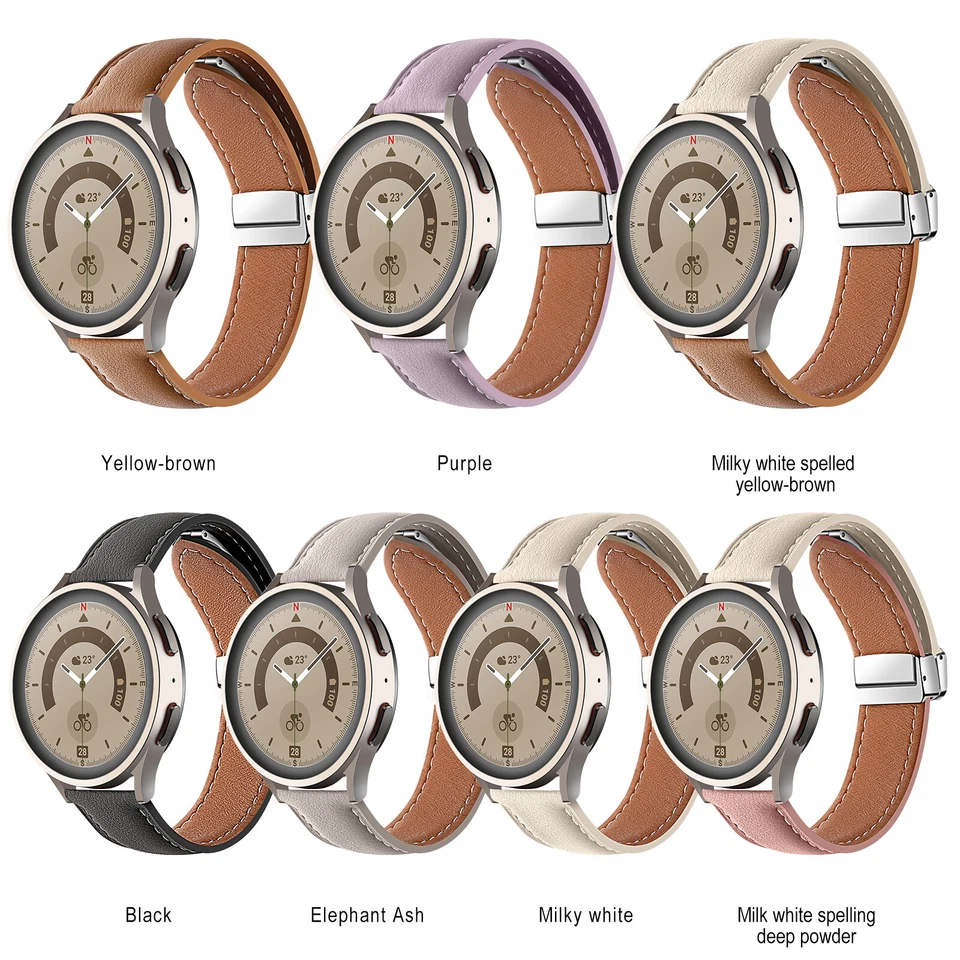 Pulseira magnética de liberação rápida pulseira de relógio de couro para Samsung / Huawei 20mm 22mm - Imagem 4 de 4