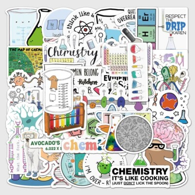 50Pcs Funny Scientist Dog Stickers - Chemistry Lab Decals for Laptop, Notebook