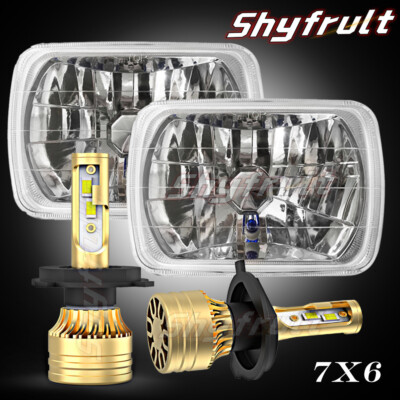 2PCS For GMC Savana 1500 2500 3500 7X6'' 120W LED Headlights Hi/Lo Sealed Beam