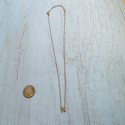 Sterling Silver Gold Wash Initial N Crystal Necklace
