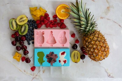 6 pcs Popsicle Molds Shape Maker Homemade ICE Pop Molds Food Grade Silicone Pops