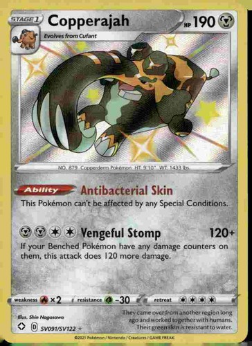 Copperajah SV091/SV122 Shiny Rare Shining Fates Shiny Vault Pokemon Holo NM