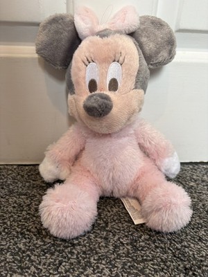 Disneyland Paris exklusives Baby Minnie Maus Rassel Stofftier Plüschtier 9 Zoll rosa Flaum