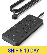 Surge Protector Power Strip 2100J , Anker 12 Outlets with 1 USB C and 2 USB Por