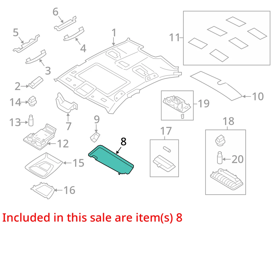 Parasol derecho BMW F01 F02 (iluminado) Rh OE beige para BMW 740LI 2011-2015 Foto 4 de 4