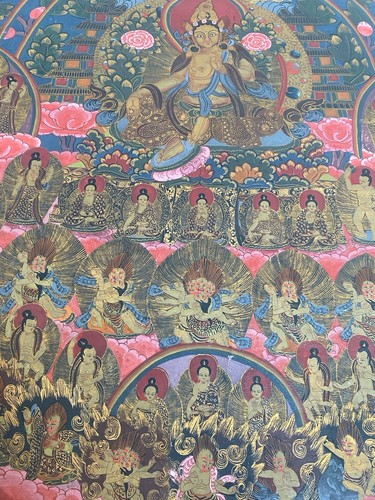 BUDDHA LEBENSRAD MANDALA ORIGINAL HANDBEMALT TIBETISCHES THANGKA - Bild 9 von 19