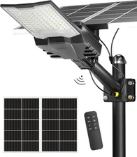 Gefolly SL-18000W Solar Street Lights Outdoor, Commercial Parking Lot Black 