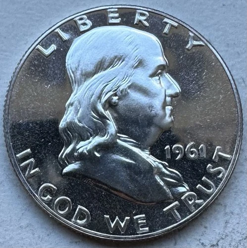 1961 Proof Franklin Half Dollar 90% Silver-INV#8565