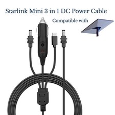 Starlink Mini Cable 3 in 1 DC Power to DC Power Cable USB Type-C Cigarette Light