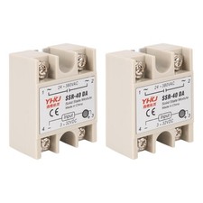 Solid State Relay SSR 40DA 2 Pack DC to AC 3-32VDC 24-380VAC 40A Module