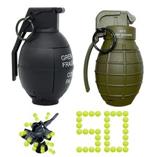 Toy-Hand Plastic Grenade for CS Battle, Fake Grenade Toys with 50 Foam Ammo f...