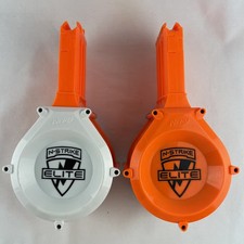 NERF 25 Round Drum Magazine Ammo Clip N-Strike Elite - Lot of 2
