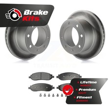 Rear Coated Disc Brake Rotor Ceramic Pad Kit For 2005-2007 Ford F-350 Super Duty