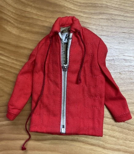 Vintage KEN Doll Mattel Quilted Red Jacket 1963 Ski Champion 798 1960's READ