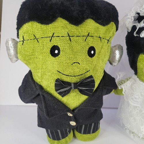 Set 2 Frankenstein Bride Halloween Pillow Plush Standing Monsters Door Greeters - Picture 12 of 16