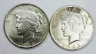 * MIXED DATE PEACE DOLLAR LOT* * LOT OF 2 TOTAL COINS* * BU+++* NR #C2000