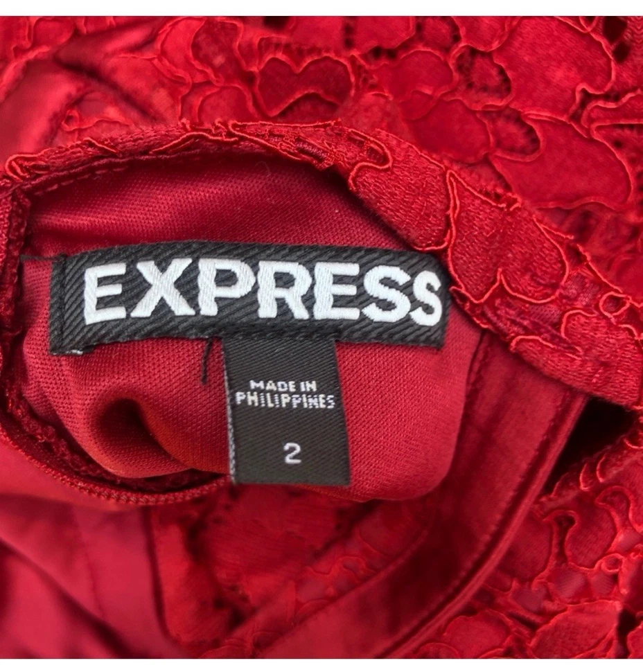 EXPRESS Bustier Corset Sheath Dress Pink Lace Coquette Date Night Feminine Sz 2 - Image 3 of 4