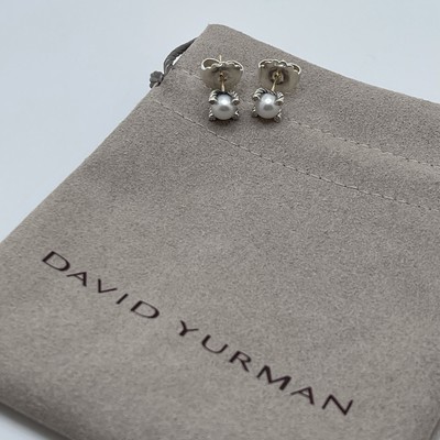 David Yurman Ohrstecker Sterlingsilber 6 mm Perlen