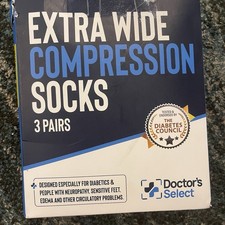 Plus Size Compression Socks 20 30mmHg Wide Calf, 3 Pairs