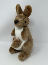 Marony Design 11" Stuffed Plush Brown Kangaroo Mom w/Joey Animal Toy Australia