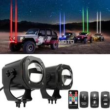 Laser RGB LED Whip Lights Whipless Flash Turn For ATV UTV SXS Can-Am Maverick X3