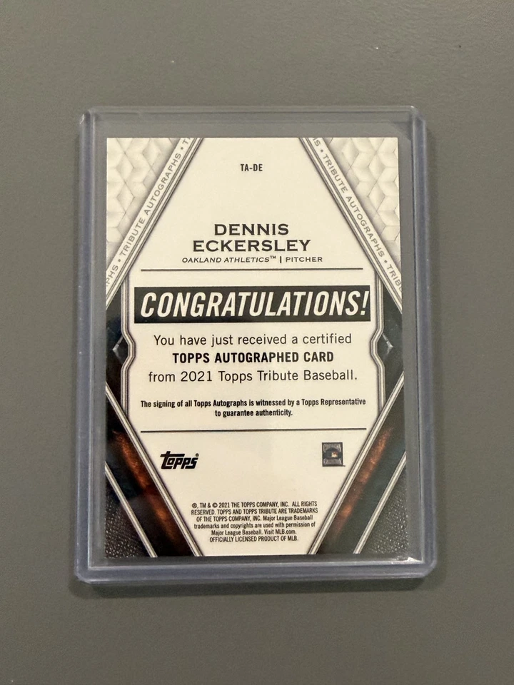 2021 Topps Tribute Dennis Eckersly Autograph - Blue /150 - Image 2 of 2