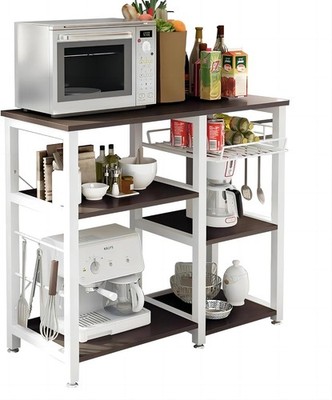 3-Tier Kitchen Baker's Rack, Utility Microwave Oven Stand,Walnut Black