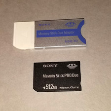 Sony 512mb Memory Stick Pro Duo Memory Card Magic Gate  Sony Duo Adapter