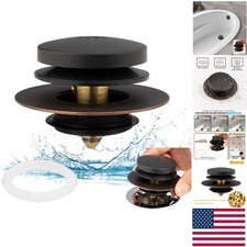Elegant Universal Tip-Toe Bath Drain Stopper in Oil Rubbed Bronze - Easy Fit
