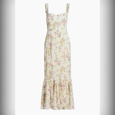 NWT Reformation Irisa Sweetheart Floral Lace Detail Midi Dress Size 8 Posy