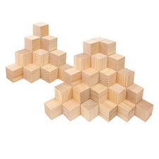 75 PCS Premium 2 Inch Wooden Cubes, Natural Pine Wood Cubes for Crafts, Wood ...