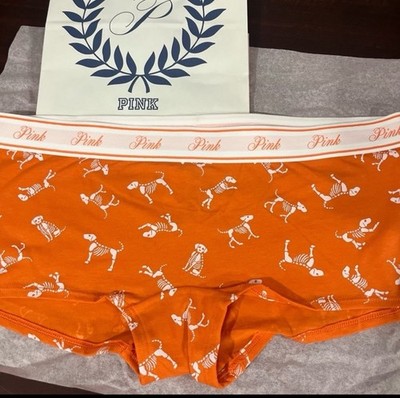 PINK Victoria s Secret Halloween boyshort panty New Medium skeleton puppy dogs