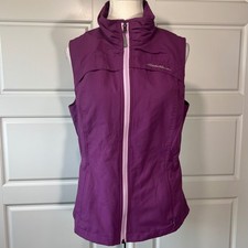 Eddie Bauer Vest Womens Purple Full Zip Lightweight Outdoor Sporty Medium