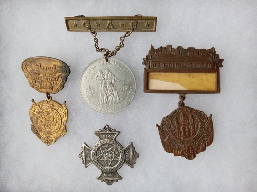 DETROIT MICHIGAN GAR CIVIL WAR GRAND ARMY REPUBLIC 1891 & 1914 REUNION MEDALS