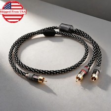 RCA Y Splitter Cable HiFi Audio Phono Subwoofer Cable 1:2 RCA Male to 2 RCA Male