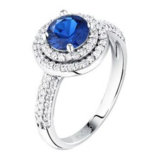 Anello Morellato Tesori SAIW277 Argento Zirconi Punto Luce Blu Ring Nuovo