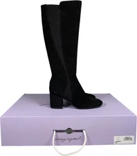 Easy Spirit Women’s Black Suede Bionti Side Zip Tall Riding Boots - 8