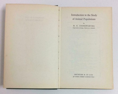 Introduction To the Study of Animal Populations ~ H.G. Andrewartha First Ed 1961 - Picture 5 of 10
